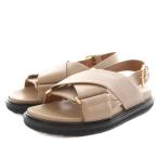 マルニ MARNI フスベット FUSSBETT サンダル ストラップ レザー 36 ベージュ /AN16 レディース