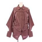 メゾンスペシャル MAISON SPECIAL シャツ ブラウス 長袖 レギュラーカラー チェック柄 F 紫 パープル 茶 ブラウン /BB レディース