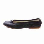  A.P.C. A.P.C.poruseliE.porselli балетки туфли-лодочки лента узор кожа 23.5cm чёрный /BM #JS женский 