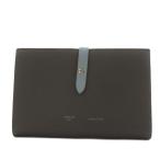 ショッピングセリーヌ セリーヌ CELINE ラージ マルチファンクション ストラップウォレット 長財布 二つ折り 小銭入れ レザー グレー 水色 104873AI5