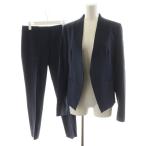セオリー Theory TAILOR LANAI TESTRA 2B スーツ セットアップ ノーカラージャケット パンツ スラックス 2 紺 ネイビー