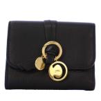 クロエ CHLOE Alphabetスモールトリフォールドウォレット 三つ折り財布 Wホック グレインレザー 黒 /KH ■OH レディース