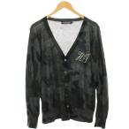 ショッピングハイドロゲン ハイドロゲン ニットカーディガン 長袖 絹 シルク カシミヤ混 カモフラ 迷彩 ロゴ刺繍 L グレー 茶 ブラウン 濃緑 ダークグリーン