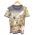 ドルチェ&ガッバーナ ドルガバ DOLCE&GABBANA Tシャツ 半袖 クルーネック 総柄 ストレッチ ロゴ 44 マルチカラー /BB メンズ