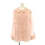 ショッピングシャネル シャネル BOUTIQUE シャツ ブラウス 長袖 シフォン シアー レース フェイクパールボタン シルク インナーキャミ付き ピンク