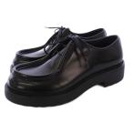 プラダ PRADA ダイアパソン オペークブラッシュドレザーシューズ 9 ブラック 2EG419 /KH メンズ