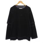 ショッピングマルジェラ メゾンマルジェラ MM6 24SS LAYERED L/S TOP レイヤード ロンT Tシャツ カットソー 長袖 ロゴ S ブラック SH0NH0001 /KH メンズ