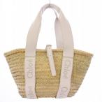 クロエ CHLOE SENSE small basket スモールバスケット かごバッグ カゴバッグ ハンドバッグ ロゴ バイカラー 白 ホワイト ベージュ