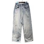 ザラ ZARA デニム ダメージ ワイド 36 ライトブルー メンズ