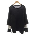 ショッピングギャルソン コムデギャルソンオムプリュス COMME des GARCONS HOMME PLUS AD2022 ニット セーター 長袖 切替 ウール M 黒 PJ-T001