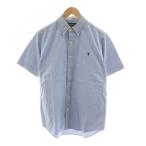 ジムフレックス Gymphlex コットンオックスフォード ボタンダウンシャツ 長袖 ロゴ M ライトブルー J-0937 /NQ メンズ