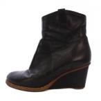 メゾンマルジェラ 22 Maison Margiela 22 ショートブーツ ウェッジソール レザー 37 黒 S38WU0226 /BM レディース