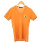 ドルチェ&ガッバーナ ドルガバ DOLCE&GABBANA Tシャツ 半袖 Vネック ロゴ ワンポイント ストレッチ 44 オレンジ /BB メンズ