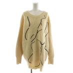 ショッピングNUDE アメリヴィンテージ Ameri VINTAGE NUDE LINE KNIT ニット セーター 長袖 F アイボリー 黒 ブラック 02020140871 /AN35 レディース