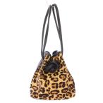 ショッピングヒョウ柄 ヴァジック UNITED ARROWS別注 BOND MINI ボンドミニ ハンドバッグ 巾着型 ハラコ ヒョウ柄 レオパード 茶 ブラウン ベージュ 黒