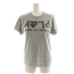 プレイコムデギャルソン PLAY COMME des GARCONS AD2008 Tシャツ カットソー 半袖 ロゴ プリント M グレー AZ-T081 /AN39 レディース
