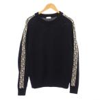 ディオールオム Dior HOMME オブリーク ニット せーたー 長袖 クルーネック ロゴ 切替 シルク M 紺 ネイビー 113M638AT187 /BB メンズ