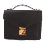 ルイヴィトン LOUIS VUITTON エピ モンソー ハンドバッグ レザー プッシュロック式 バイカラー 黒 ブラック ゴールドカラー M52792