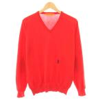 ハイドロゲン HYDROGEN ニット セーター Vネック 長袖 エルボーパッチ ロゴ刺繍 M 赤 レッド 紫 パープル A248202 /YT メンズ