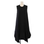 ショッピングGARCONS コムデギャルソン COMME des GARCONS フレアワンピース バルーンスカート ミモレ ロング ノースリーブ クルーネック 無地 黒