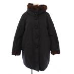 モンクレール MONCLER EUDORE GIUBBOTTO ダウンコート アウター ロング丈 フード ファー 00 黒 ブラック /BB レディース