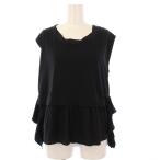 ミュウミュウ miumiu ノースリーブブラウス カットソー リボン 切替 XS 黒 MJM563 /KH レディース