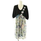 ショッピングツモリチサト ツモリチサト TSUMORI CHISATO ワンピース 膝丈 半袖 2 黒 ブラック アイボリー /AT ■OS レディース