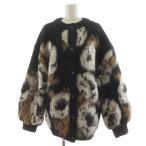 ショッピング白 ホワイト アメリヴィンテージ Ameri VINTAGE 23AW VERONICAJACQUARDKNIT カーディガン 厚手 F 黒 ブラック 白 茶