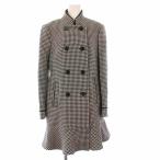レッド ヴァレンティノ RED VALENTINO スタンドカラーコート アウター ミドル ハウンドトゥース 38 黒 白 NR3CIOE5321 /KH レディース