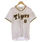  Mizuno MIZUNO Hanshin Tigers копия форма . номер 8 Sato блестящий Akira игрок игра рубашка короткий рукав сетка Logo вышивка M белый белый 