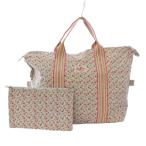 ショッピングキャスキッドソン キャスキッドソン Cath Kidston ボストンバッグ ハンドバッグ 花柄 総柄 ロゴ ポーチ付き 水色 ライトブルー マルチカラー