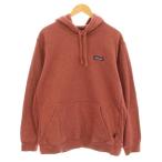 パタゴニア P-6 ラベルアップライザルフーディ パーカー プルオーバー 長袖 裏起毛 ロゴ L 赤茶 39621FA21