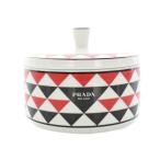 Prada PRADA PORTA OGGETTI фарфор g box ящик для хранения бардачок керамика общий рисунок треугольник Logo белый красный OC2026 #OH прочее 