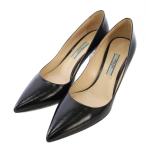 プラダ PRADA サフィアーノ レザー パンプス ポインテッドトゥ 36 黒 /TK レディース