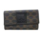  Celine CELINE Macadam рисунок 5 полосный чехол для ключей кожа Logo чёрный черный чай Brown /JS мужской 