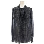 マイケルマイケルコース Michael michael kors シアー シャツ ボウタイブラウス 長袖 XXS ネイビー 紺 総柄