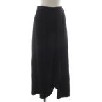 ショッピングイヴサンローラン イヴサンローラン YVES SAINT LAURENT 巻きスカート ロング アシンメトリー ヴィンテージ 36 黒 ブラック HE046-939 /RR レディース