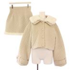  rose Mu z выставить с хлопком жакет Bick цвет внешний короткий юбка-трапеция мини длина стеганое полотно F M бежевый 