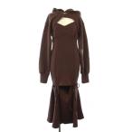  rose Mu z выставить русалка One-piece maxi длинный топ тянуть over Parker длинный рукав короткий F чай 