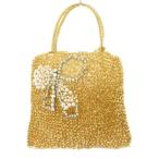 アンテプリマ ANTEPRIMA ワイヤーバッグ ハンドバッグ 編み込み ビジュー パール リボンモチーフ 装飾 ゴールドカラー /BB レディース