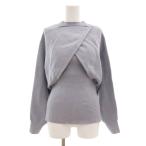  мой Strada Mystrada прекрасный товар ансамбль вязаный свитер 38 ребра длинный рукав безрукавка бледно-голубой голубой /AE женский 