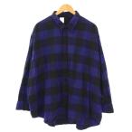 ミスターハリウッド N.HOOLYWOOD OVER SIZE CHECK SHIRTS オーバーサイズチェックシャツ カジュアル 長袖 レギュラーカラー 38 黒 紺
