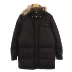 ショッピングBURBERRY バーバリーブラックレーベル BURBERRY BLACK LABEL ダウンジャケット アウター ミドル丈 フード フォックスファー M 黒 ブラック