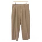 ei тонн ATON MERINO COLLEGE FLANNEL WIDE PANTSmelino колледж фланель широкий брюки слаксы Zip fly шерсть 4 бежевый 