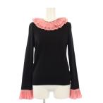 グッチ GUCCI プリーツラッフル ニット セーター 長袖 XS 黒 472455 /KH レディース