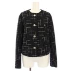 ショッピングポールスミス ポールスミス PAUL SMITH ノーカラージャケット ツイード 40 黒 245028 /TK レディース