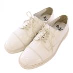 ドクターマーチン DR.MARTENS Gosha Rubchinskiy ドレスシューズ レースアップ ローカット 厚底 エナメル ワンカラー UK7 白 ホワイト