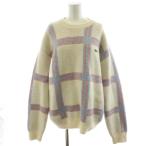 ショッピング白 ホワイト ラコステ LACOSTE ニット セーター 長袖 チェック柄 ロゴ ワッペン アルパカ混 M 白 ホワイト AH0487-10 /AN13 レディース