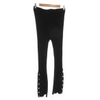 ショッピングhardy アルディーノアール HARDY NOIR 22AW リブ裾ボタンパンツ ニット フレア イージー 黒 ブラック 22030208101030 /AE レディース