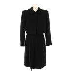  Yuki Torii YUKI TORII выставить жакет внешний короткий flair One-piece колено длина короткий рукав вырез лодочкой одноцветный 7 чёрный 